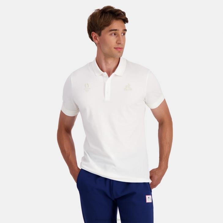 kleding LDBJ130 Heren Le Coq Sportif polo wit
