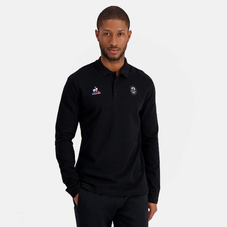 kleding LDBJ487 Heren Le Coq Sportif polo zwart