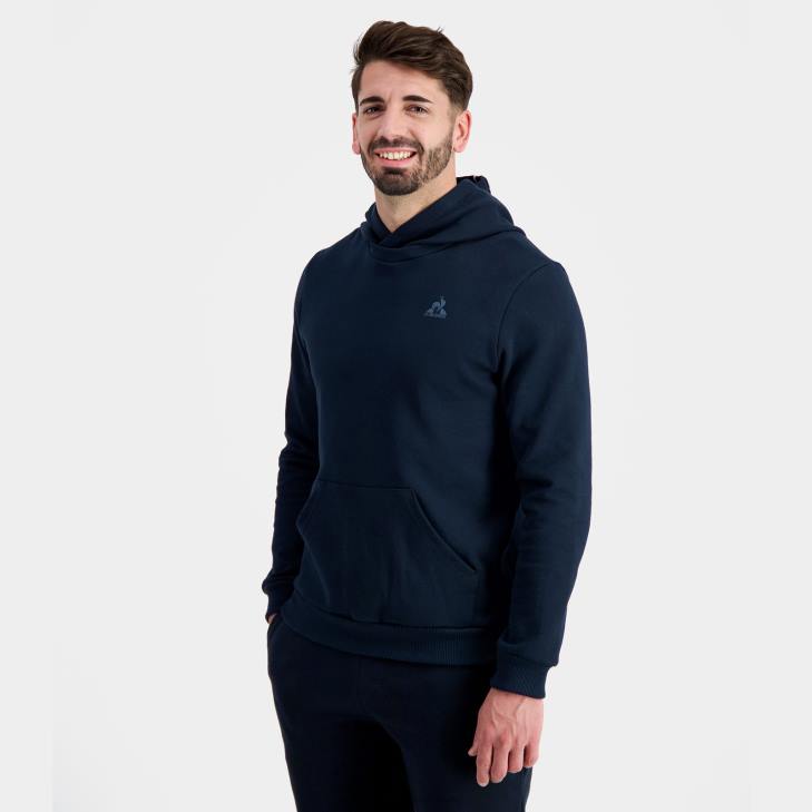 kleding LDBJ11 Heren Le Coq Sportif sweatshirt met capuchon blauw