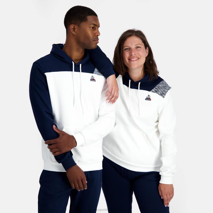 kleding LDBJ20 Heren Le Coq Sportif sweatshirt met capuchon wit