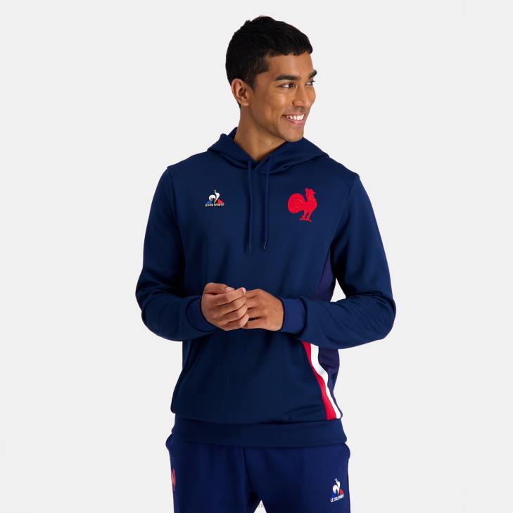 kleding LDBJ37 Heren Le Coq Sportif sweatshirt met capuchon blauw