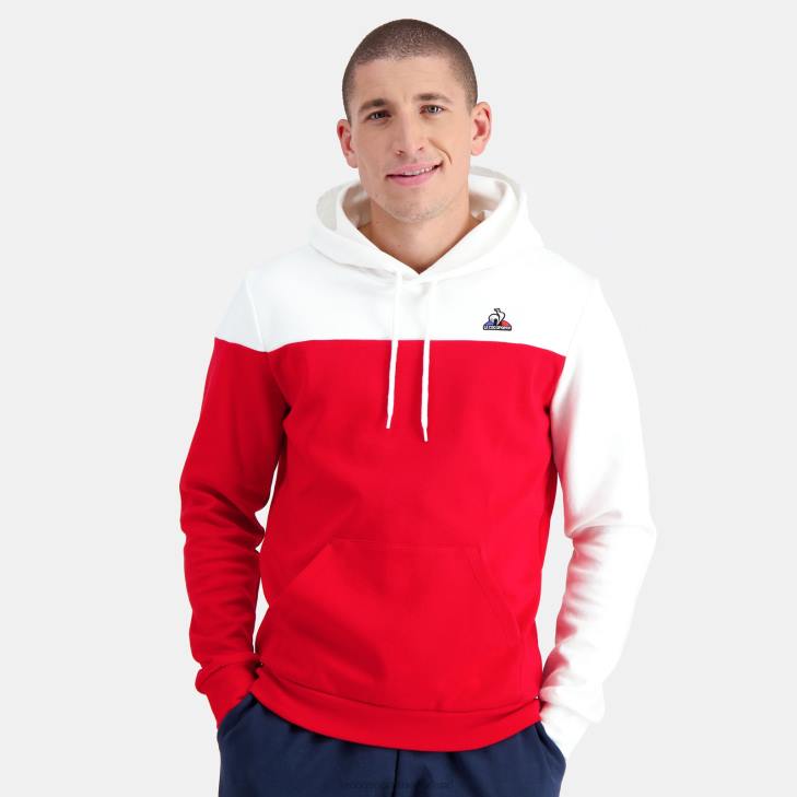 kleding LDBJ435 Heren Le Coq Sportif sweatshirt met capuchon rood
