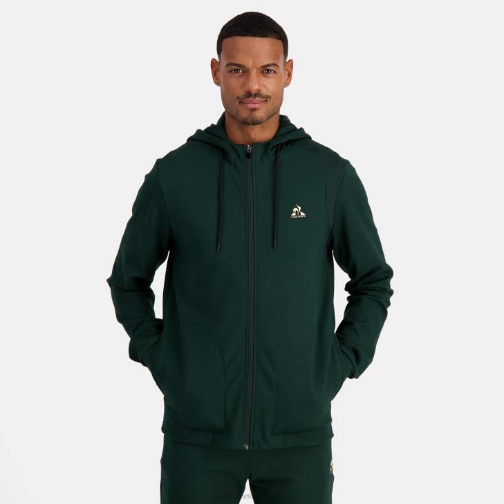 kleding LDBJ462 Heren Le Coq Sportif sweatshirt met capuchon en ritssluiting groen