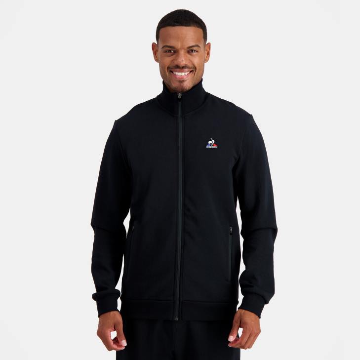 kleding LDBJ51 Heren Le Coq Sportif sweatshirt met ritssluiting zwart