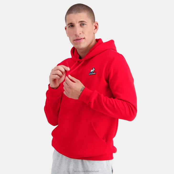 kleding LDBJ59 Heren Le Coq Sportif sweatshirt met capuchon rood