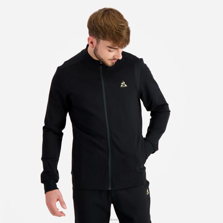 kleding LDBJ72 Heren Le Coq Sportif sweatshirt met ritssluiting zwart