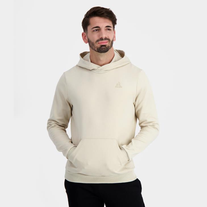 kleding LDBJ9 Heren Le Coq Sportif sweatshirt met capuchon bruin