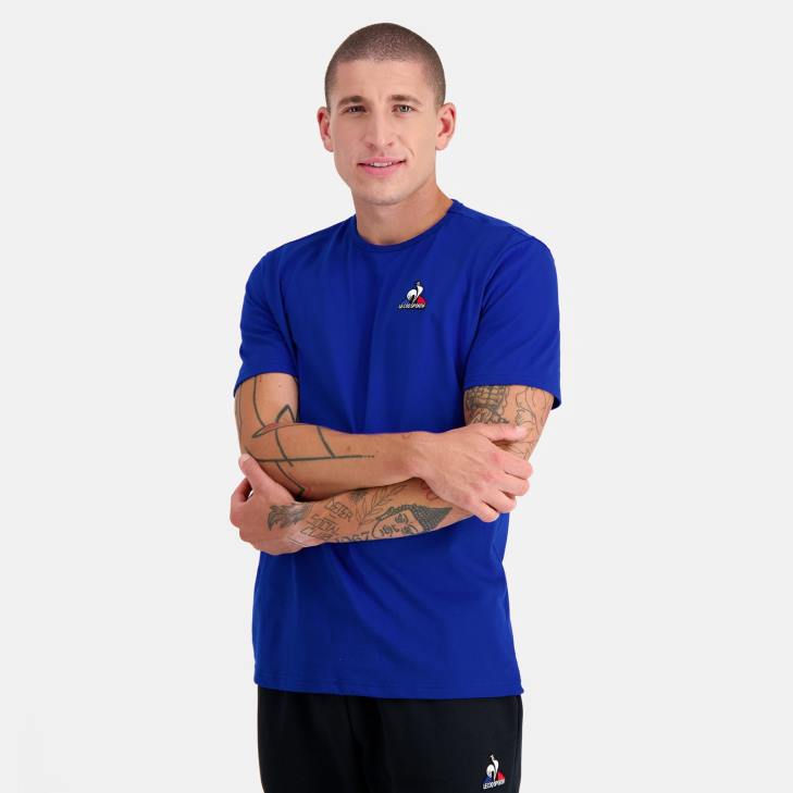kleding LDBJ178 Heren Le Coq Sportif mode t-shirt blauw