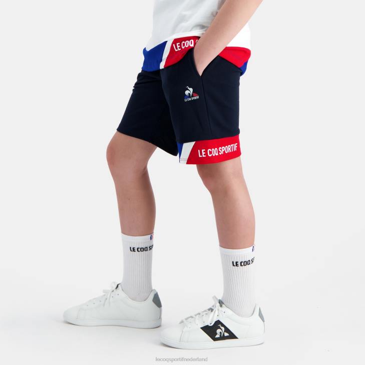 kleding LDBJ407 kinderen Le Coq Sportif korte broek blauw