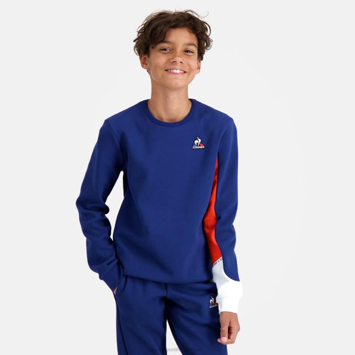 kleding LDBJ648 kinderen Le Coq Sportif sweatshirt blauw