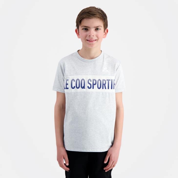 kleding LDBJ378 kinderen Le Coq Sportif t-shirt grijs