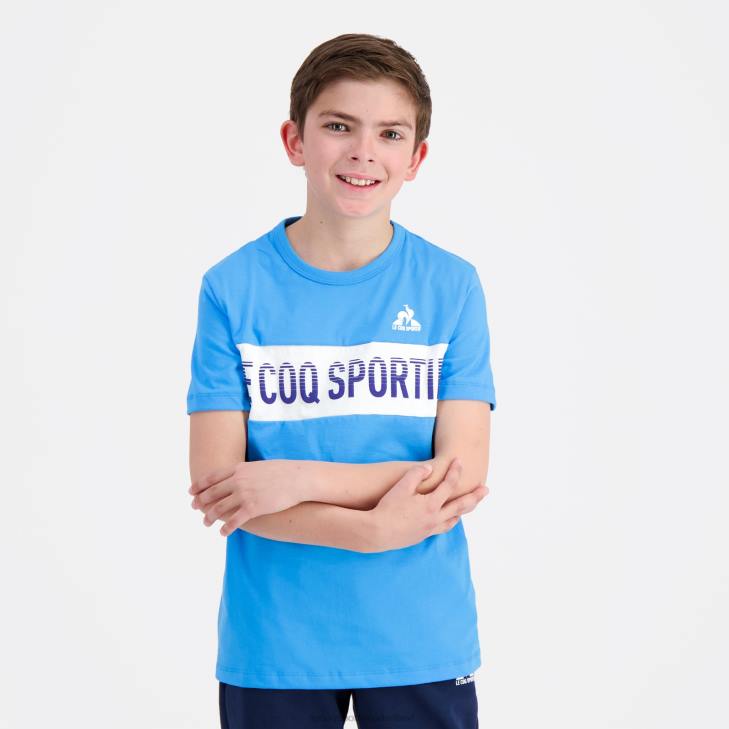 kleding LDBJ379 kinderen Le Coq Sportif t-shirtje blauw