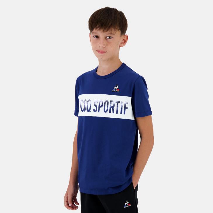 kleding LDBJ644 kinderen Le Coq Sportif t-shirtje blauw
