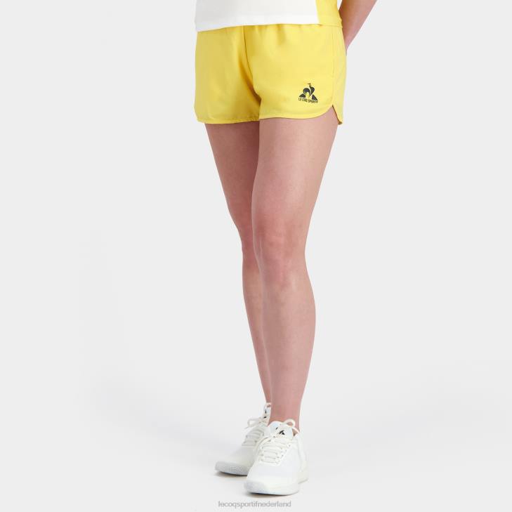 kleding LDBJ325 vrouwen Le Coq Sportif korte broek geel