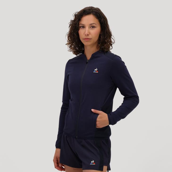 kleding LDBJ607 vrouwen Le Coq Sportif sweatshirt met rits blauw