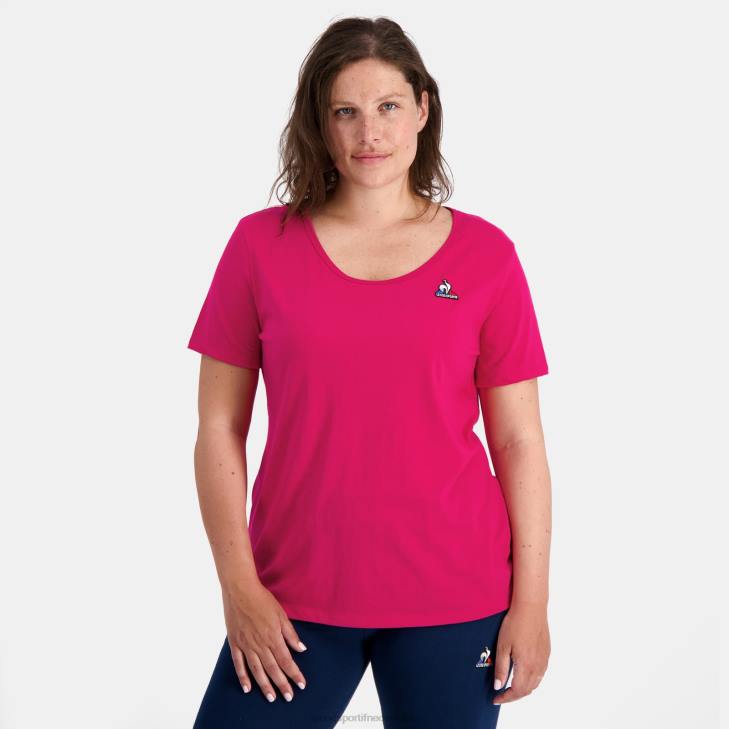 kleding LDBJ348 vrouwen Le Coq Sportif t-shirt rood