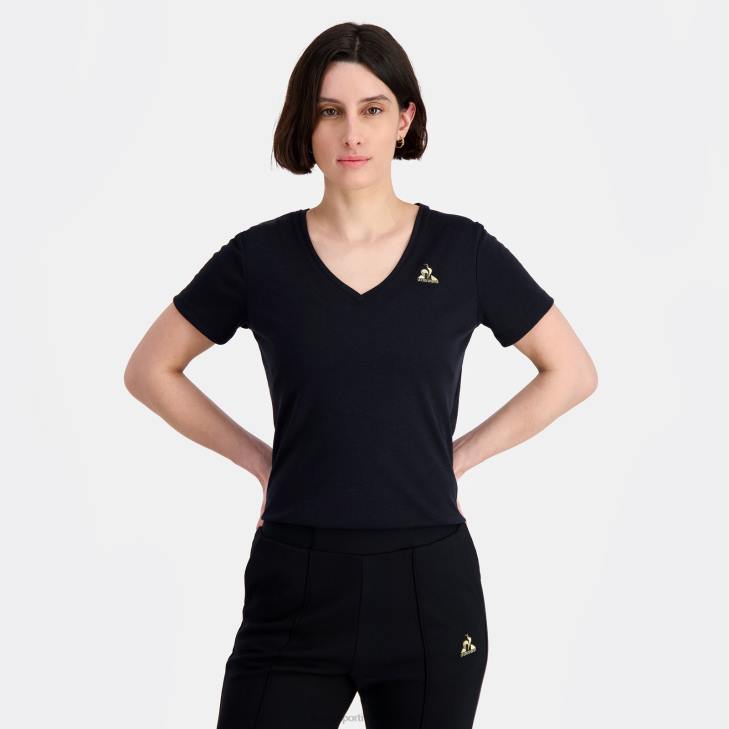 kleding LDBJ351 vrouwen Le Coq Sportif t-shirt zwart