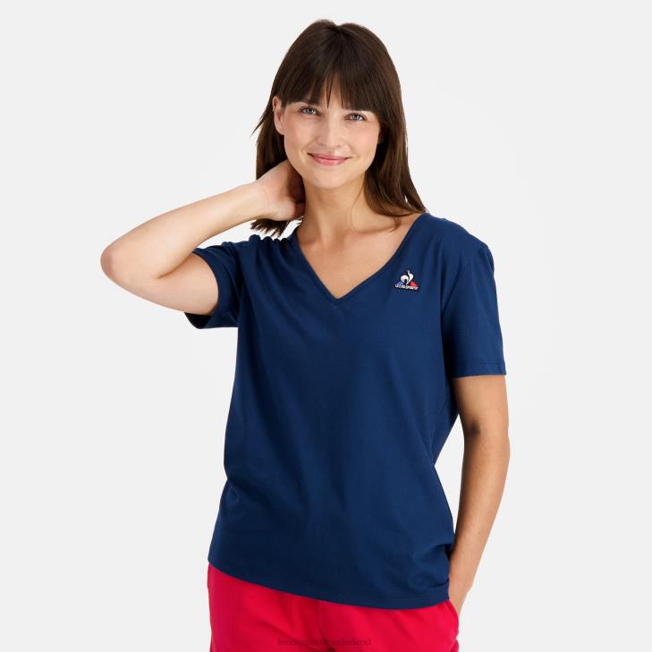 kleding LDBJ358 vrouwen Le Coq Sportif t-shirtje blauw