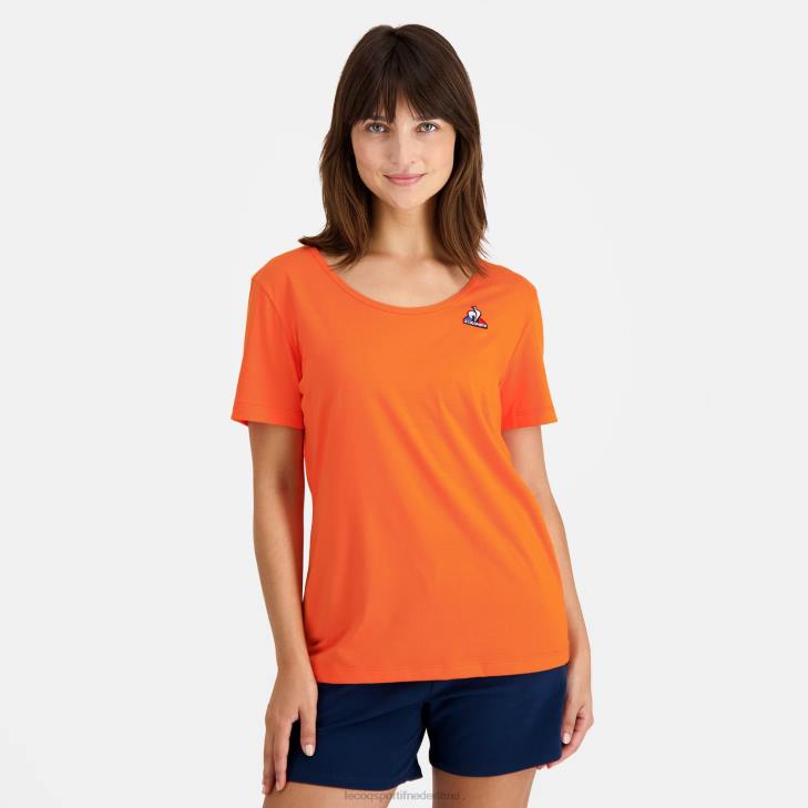 kleding LDBJ593 vrouwen Le Coq Sportif t-shirtje oranje
