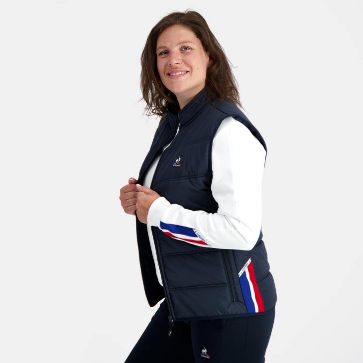 kleding LDBJ118 Heren Le Coq Sportif unisex mouwloos jasje blauw