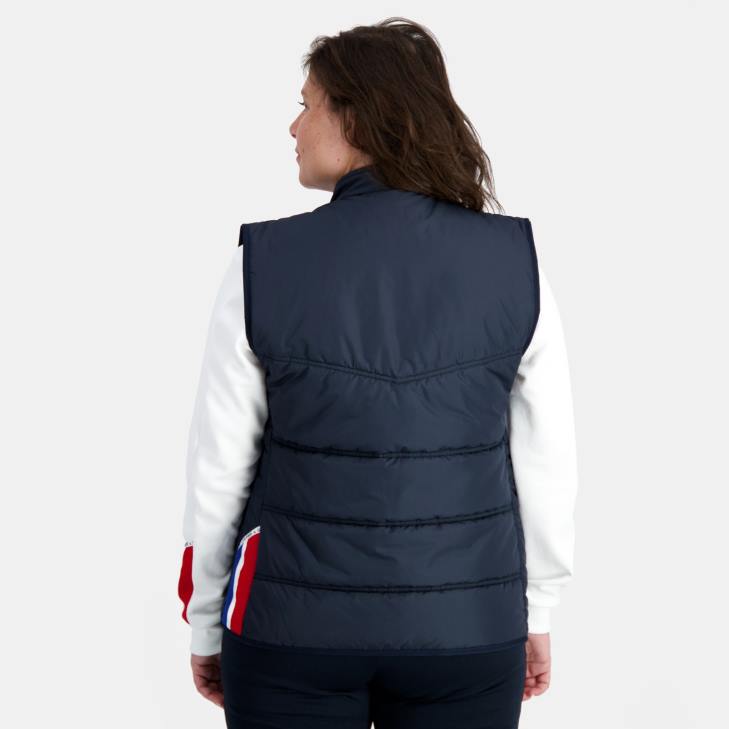 kleding LDBJ118 Heren Le Coq Sportif unisex mouwloos jasje blauw