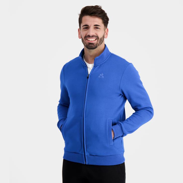 kleding LDBJ12 Heren Le Coq Sportif sweatshirt met rits blauw