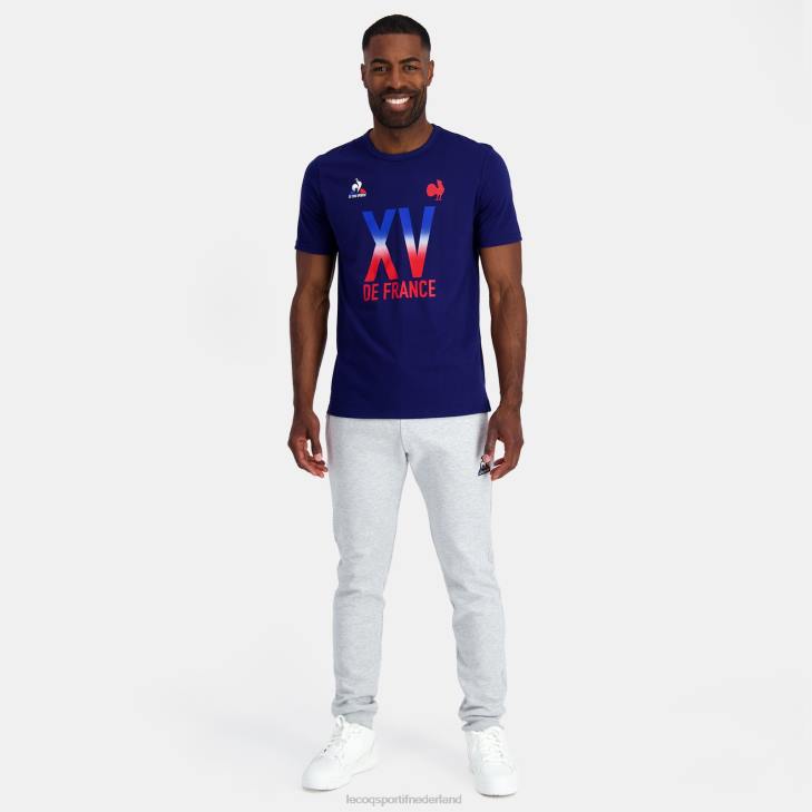 kleding LDBJ141 Heren Le Coq Sportif t-shirt - xv de frankrijk blauw