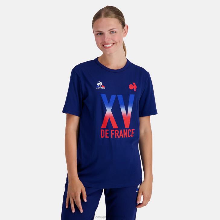 kleding LDBJ141 Heren Le Coq Sportif t-shirt - xv de frankrijk blauw