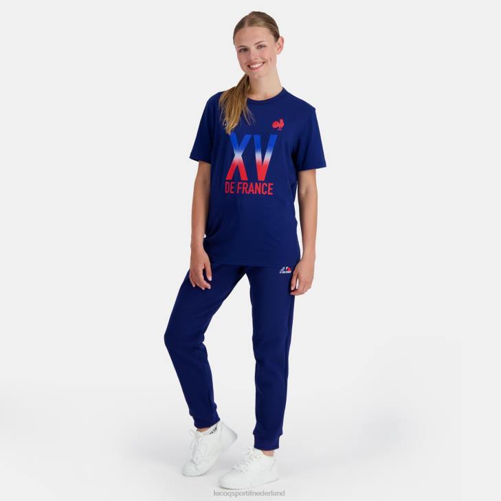 kleding LDBJ141 Heren Le Coq Sportif t-shirt - xv de frankrijk blauw