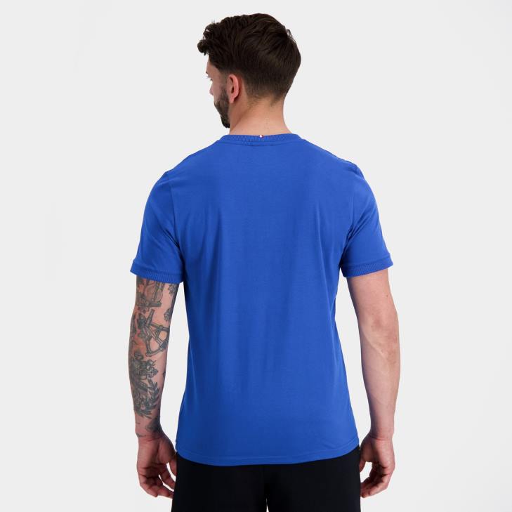 kleding LDBJ144 Heren Le Coq Sportif mode t-shirt blauw