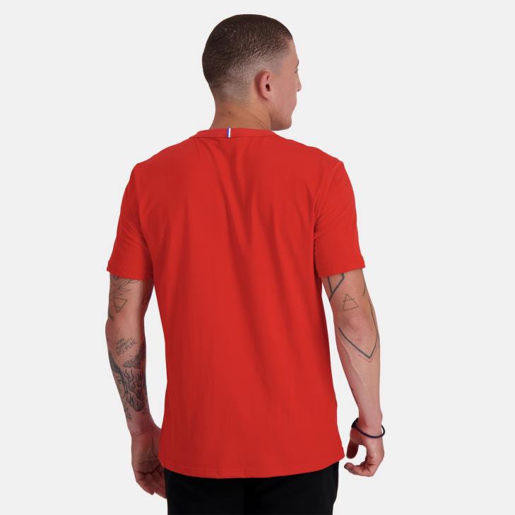 kleding LDBJ150 Heren Le Coq Sportif mode t-shirt rood