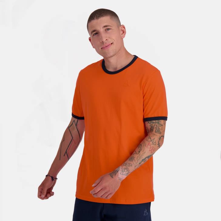 kleding LDBJ151 Heren Le Coq Sportif mode t-shirt oranje
