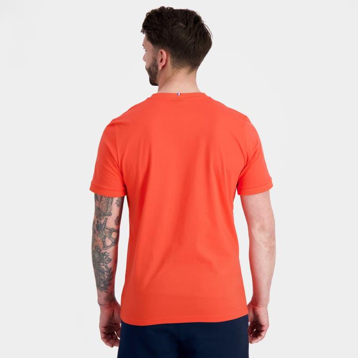 kleding LDBJ152 Heren Le Coq Sportif mode t-shirt oranje