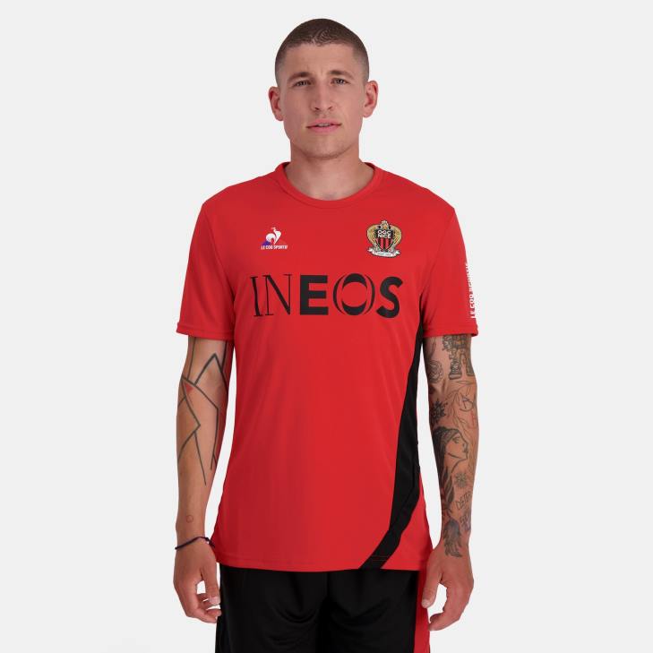 kleding LDBJ154 Heren Le Coq Sportif mode t-shirt rood