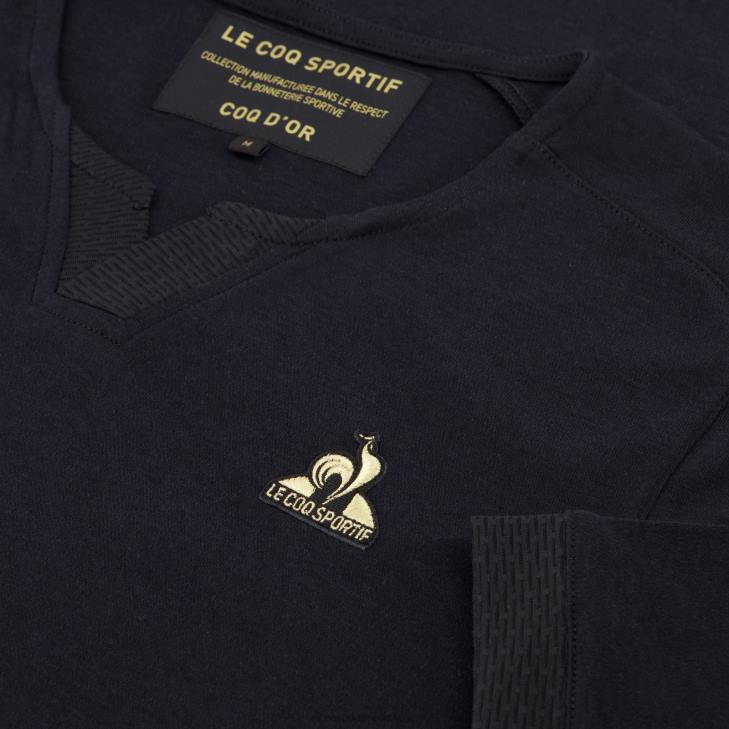 kleding LDBJ155 Heren Le Coq Sportif mode t-shirt zwart