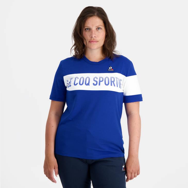 kleding LDBJ161 Heren Le Coq Sportif mode t-shirt blauw