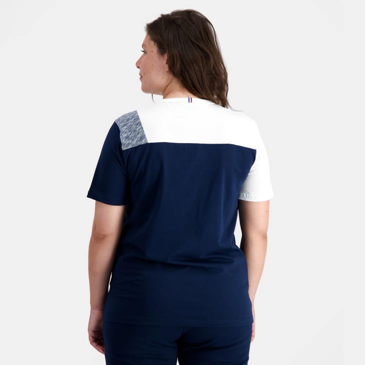 kleding LDBJ167 Heren Le Coq Sportif mode t-shirt blauw