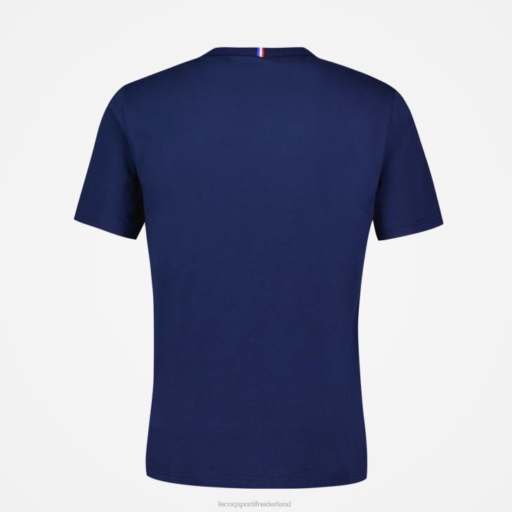 kleding LDBJ172 Heren Le Coq Sportif t-shirt - frankrijk rugby blauw