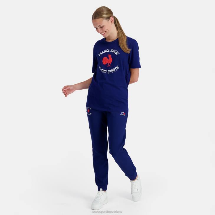 kleding LDBJ172 Heren Le Coq Sportif t-shirt - frankrijk rugby blauw