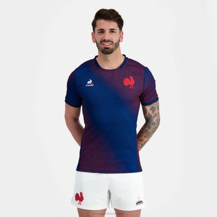 kleding LDBJ173 Heren Le Coq Sportif prematch jersey - xv de france blauw