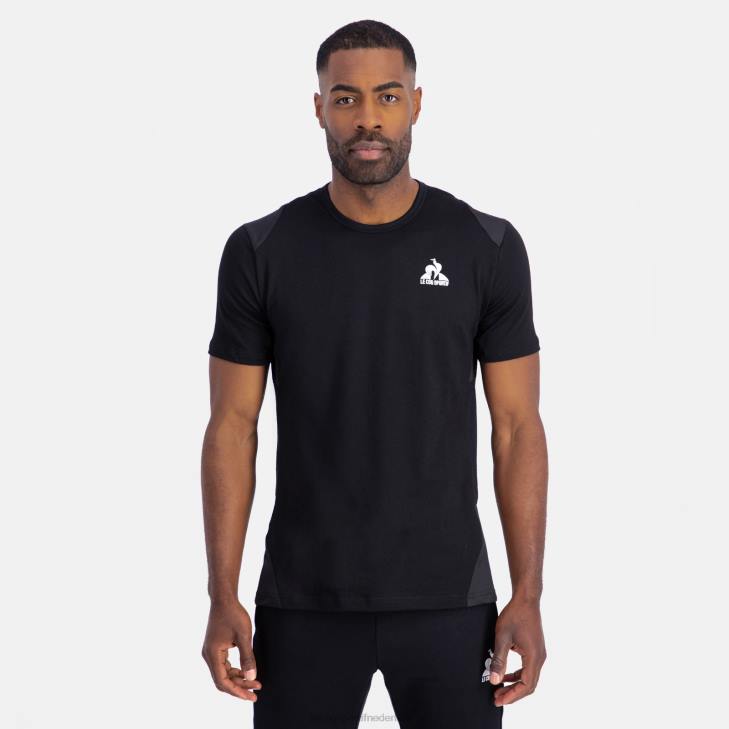 kleding LDBJ174 Heren Le Coq Sportif mode t-shirt zwart