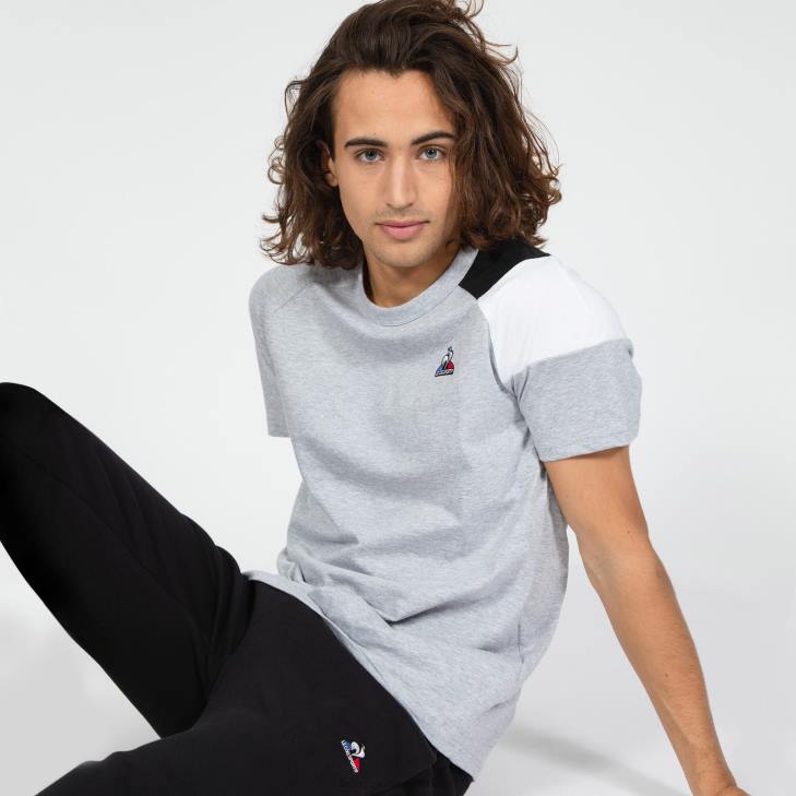 kleding LDBJ190 Heren Le Coq Sportif t-shirt grijs