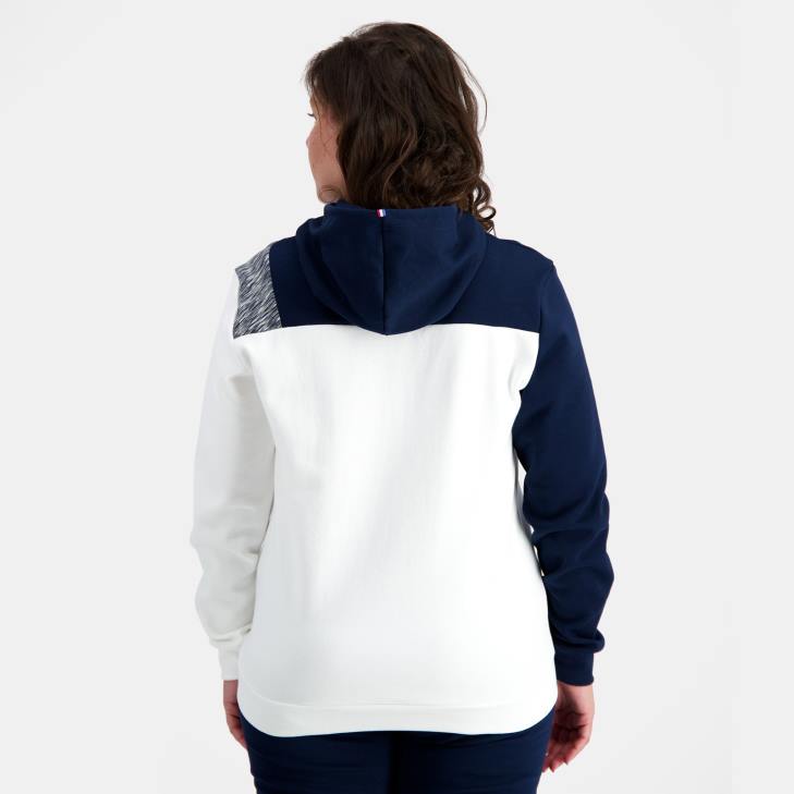kleding LDBJ20 Heren Le Coq Sportif sweatshirt met capuchon wit