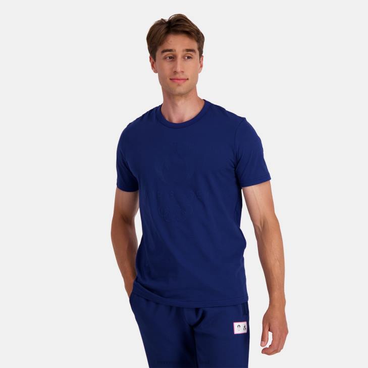 kleding LDBJ202 Heren Le Coq Sportif t-shirtje blauw