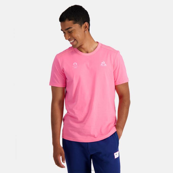 kleding LDBJ204 Heren Le Coq Sportif roze t-shirtje