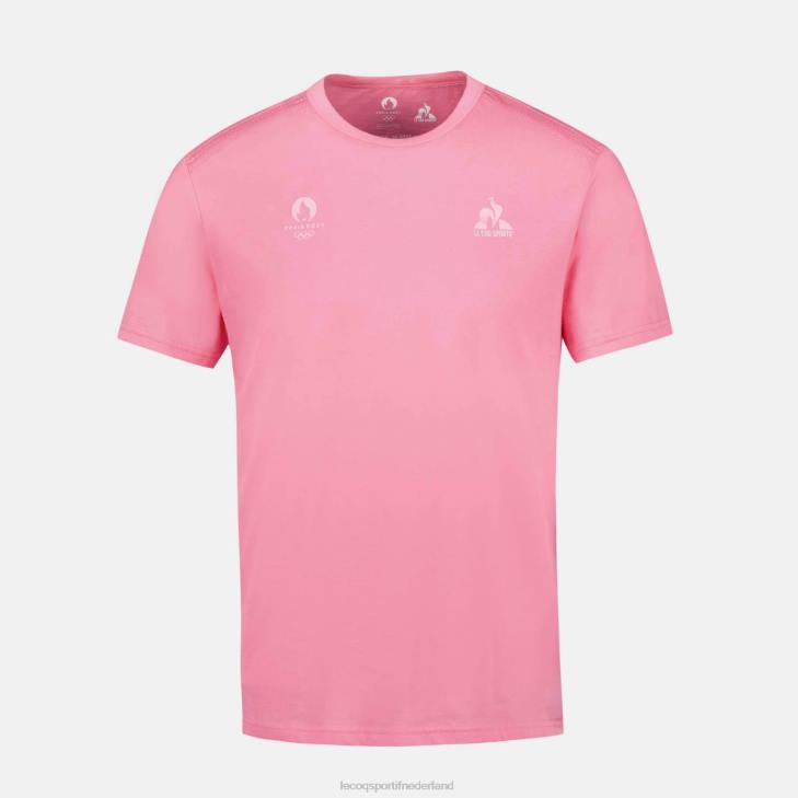 kleding LDBJ204 Heren Le Coq Sportif roze t-shirtje
