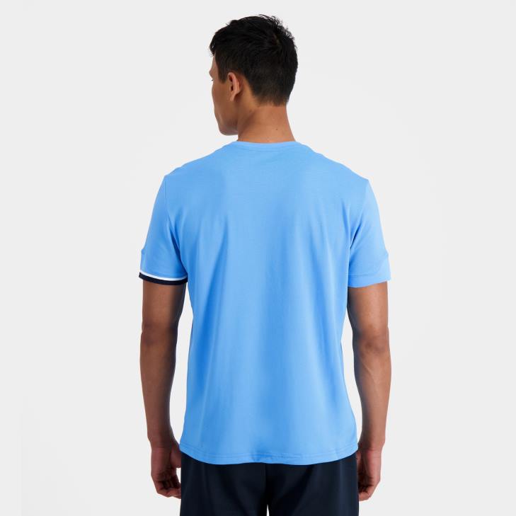 kleding LDBJ209 Heren Le Coq Sportif t-shirtje blauw