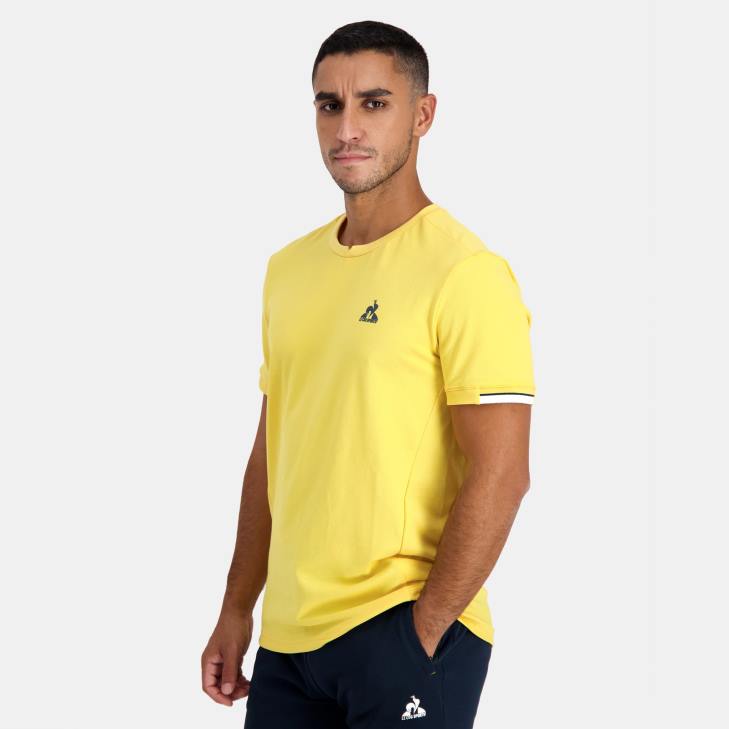kleding LDBJ211 Heren Le Coq Sportif t-shirt geel