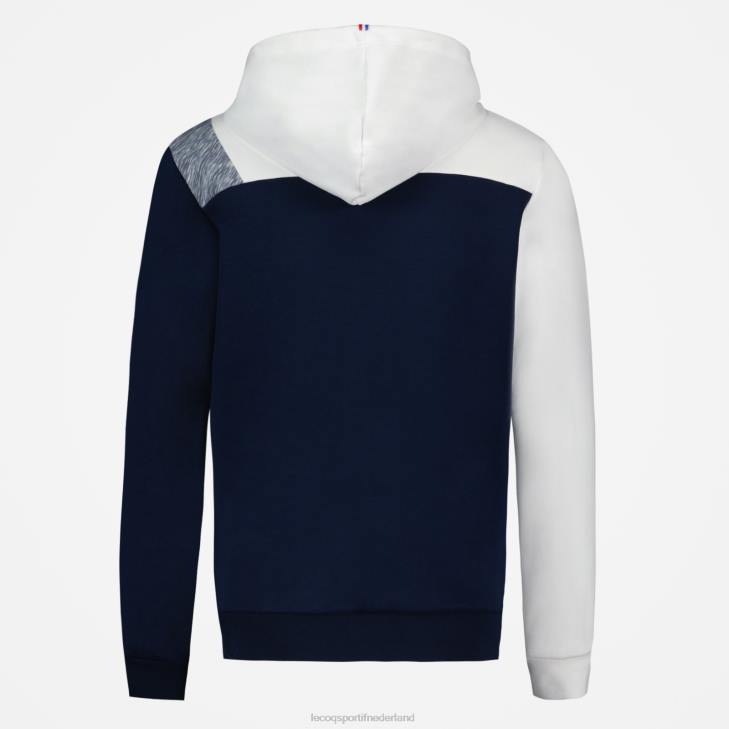 kleding LDBJ22 Heren Le Coq Sportif sweatshirt met capuchon en ritssluiting blauw