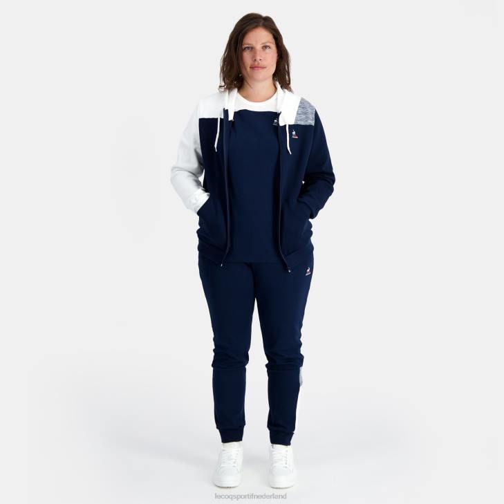 kleding LDBJ22 Heren Le Coq Sportif sweatshirt met capuchon en ritssluiting blauw